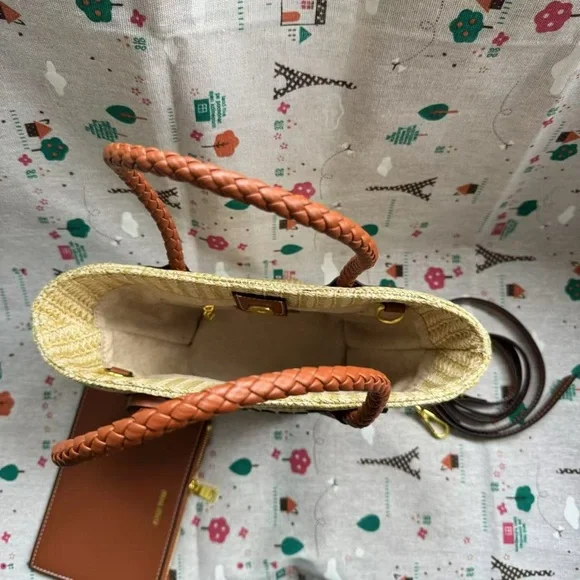 Miu Miu Natural Straw Basket Bag